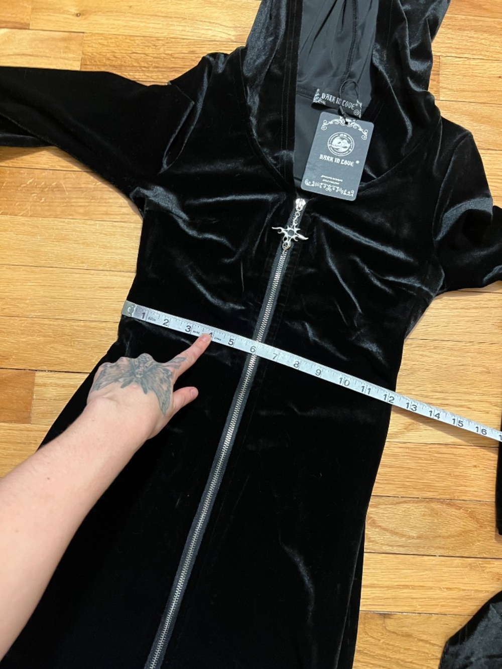 Dark in Love Velvet Cat Ear Dress - Picture 8 of 11